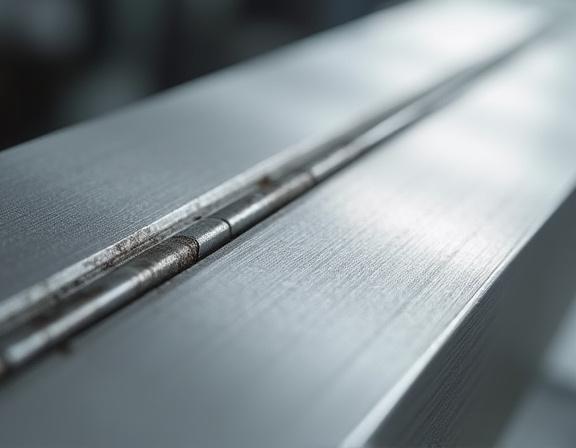 Nærbillede af metalfinish og svejsning